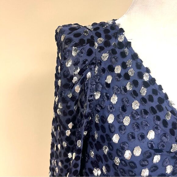 Kate Spade scatter dot sparkle silk blend top.  Size Sm - Picture 3 of 9